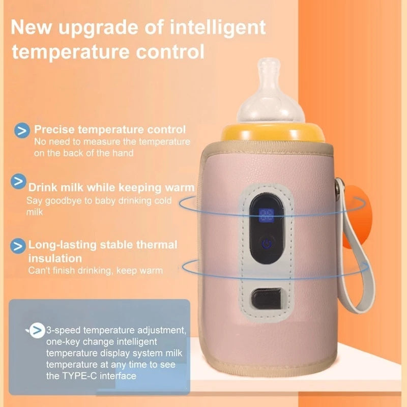 Universal Baby Milk Warmer Digital Display Baby Bag USB Nursing Bottle Heater Portable Baby Bottle Warmer Thermal Bag for Travel