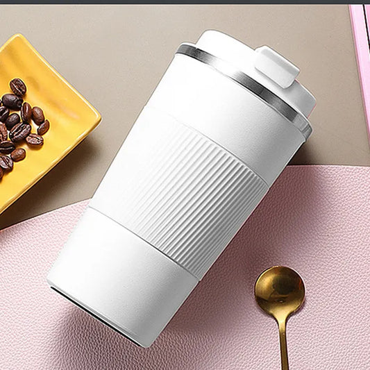 380ml/510ml Double Stainless Steel 304 Coffee Thermos Mug Leak-Proof Non-Slip Car Vacuum Flask Travel Thermal Cup Water Bottle