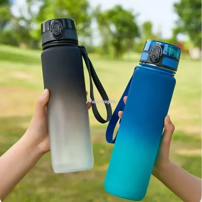 1 Liter Large Capacity Sports Water Bottle Leak Proof Colorful Plastic Cup Drinking Outdoor Travel Portable Gym Fitness Jugs