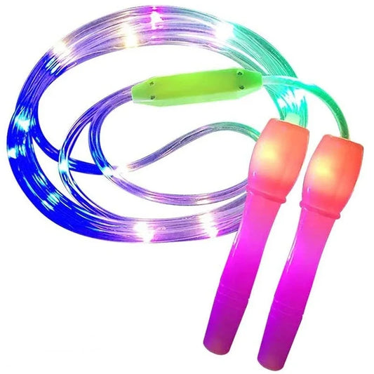 New Fun Fitness Jump Ropes LED Light Up Skipping Kids Luminous Home School Children Body Exercise Rope Color Random