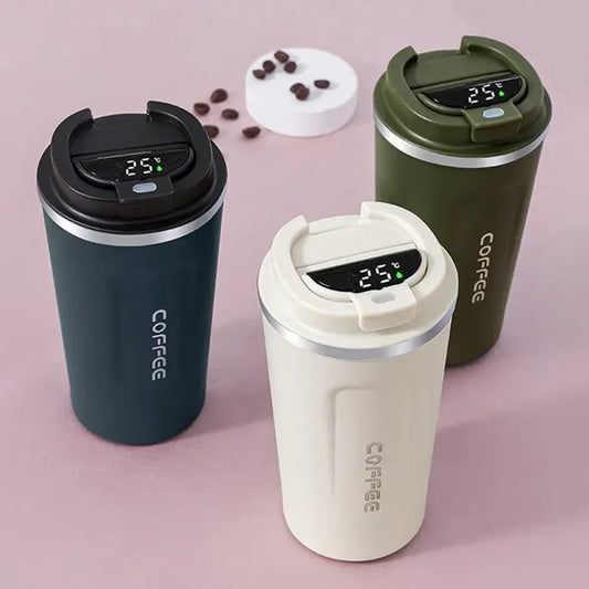 510ml Thermos Coffee Mug Stainless Steel Coffee Cup Temperature Display Vacuum Flask Thermal Tumbler Insulated Cup Water Bottle