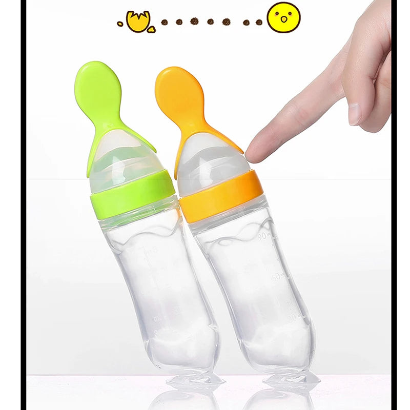 Squeezing Feeding Bottle Silicone Newborn Baby Training