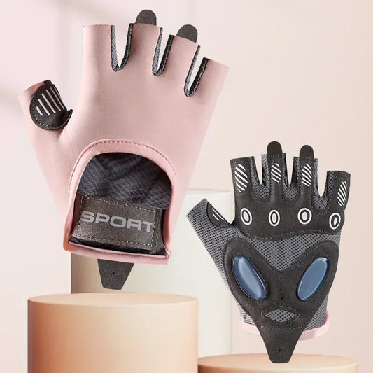 1 Pair Gym Body Building Training Fitness Gloves Sports Weight Lifting Exercise Slip-Resistant Gloves for Women Men Yoga Gloves
