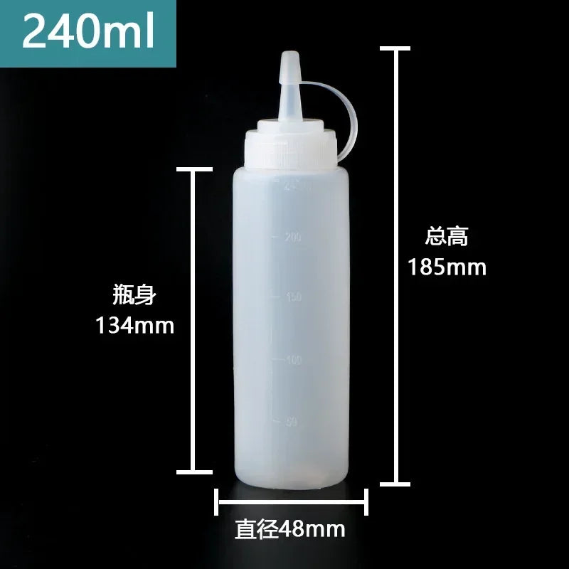 Large Squeeze Condiment Bottles with Nozzles Ketchup BBQ Sauces Olive Oil Bottle Dispenser Squeeze Sauce Bottle Kitchen Gadget