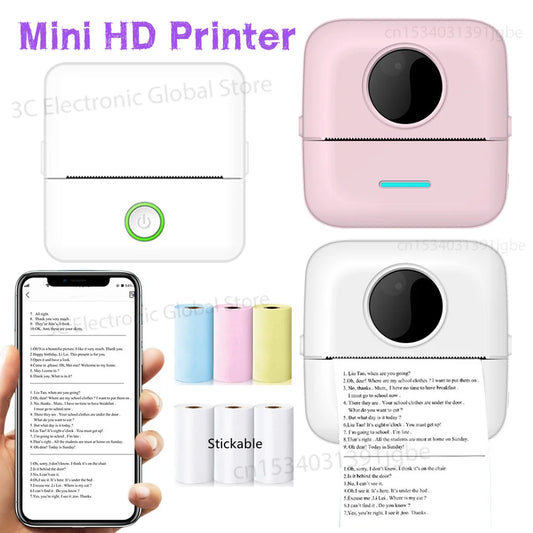 Portable Thermal Printer Mini Impresora Portatil Adhesive Label Sticker Pocket Photo Printers Inkless Wireless For Android IOS