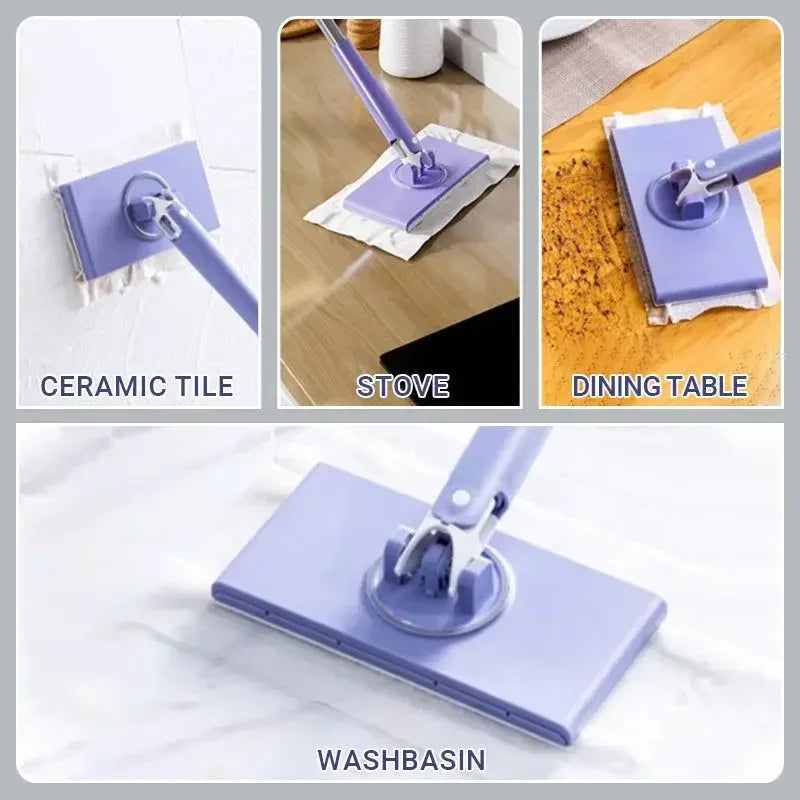 1-8PCS Household Cleaning Multifunctional Washcloth Mop Lazy Automatic Clip Cloth Flat Dusting Wipe Glass Flat Small Mop