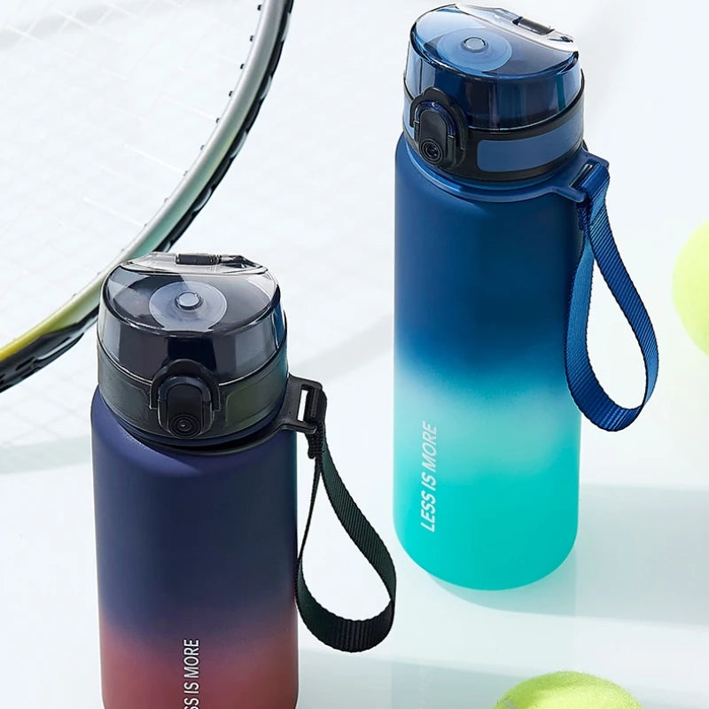 Portable Cup Gradient Color Leak-proof Plastic Water Bottle Large Capacity Outdoor Travel Sports Fitness Jugs Drinkware