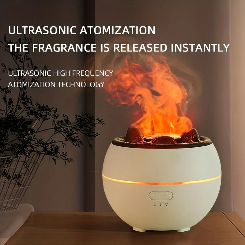 New style 360ml 7 colors fire flame Cool Mist humidifier Aroma Essential Oil h2o USB air Diffuser Volcano humidifier