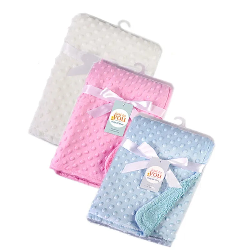 76*102CM Baby Blanket Warm Double Layer Swaddle Wrap Newborn Thermal Soft Bath Towel Baby Stroller Blanket Cover Sleepsack