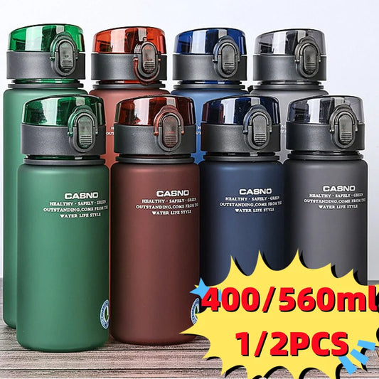 1-2PCS Portable BPA Free Leak Proof Sports&Fitness Frosted Water Bottle High Quality Children and Adults Casual Water Cup