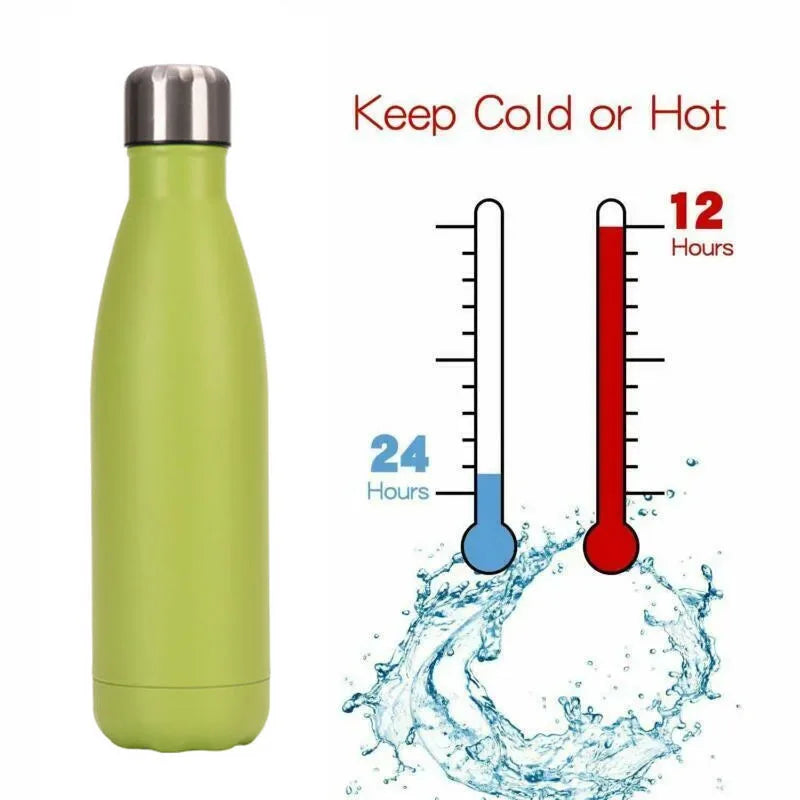 500ml Sport Bottles Double Wall Insulated Vacuum Flask Stainless Steel Thermos, Large Capacity Coke Bottle, Car Water Cup