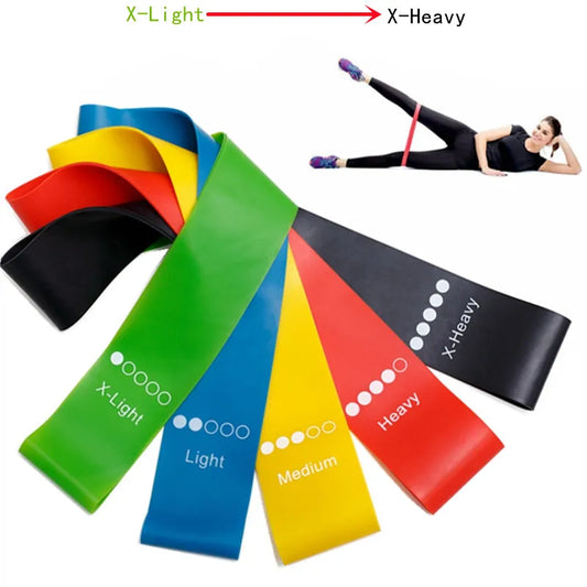 5Pcs/Set Yoga Resistance Rubber Bands Bodybuilding Elastic Bands Pilates Exercise Workout Bands Expander Belt Fitness Equipment