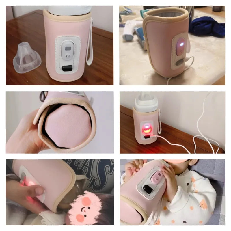 USB Milk Water Warmer Stroller Insulated Bag Baby Nursing Bottle Heater Safe Kids Supplies for Infant Outdoor Travel Accessories