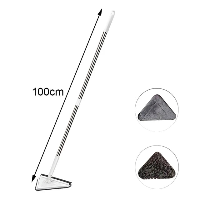 NEW Extended Triangle Mop 360 Twist Squeeze Wringing XType Window Glass Toilet Bathrrom Floor Household Cleaning Ceiling Dusting