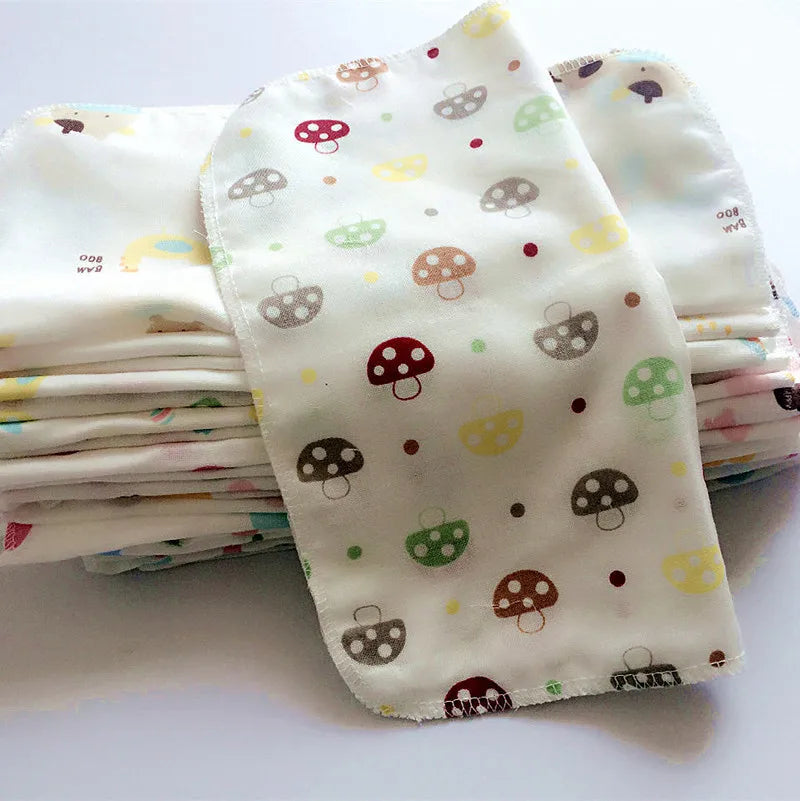 10Pcs Baby Infant Towel 25*25cm Muslin Towel Handkerchiefs Two Layers Wipe Towel
