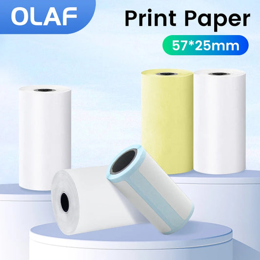 Olaf Mini Printer Paper Thermal Label Sticker 57mm HD Self-adhesive Paper for Phones Wireless Bluetooth Photo lnkless Printer