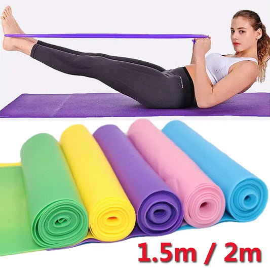 Resistance Elastic Band Yoga Pilates Exercise Fitness Training Elasticity Rubber Band 150cm/200cm Home Gym Resistance Bands