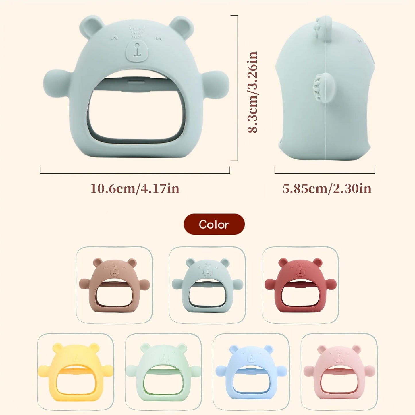 Bear Silicone Teethers for Baby Newborn Teething Molar Toys For Toddlers Infants 3+ Months Food Grade BPA Free
