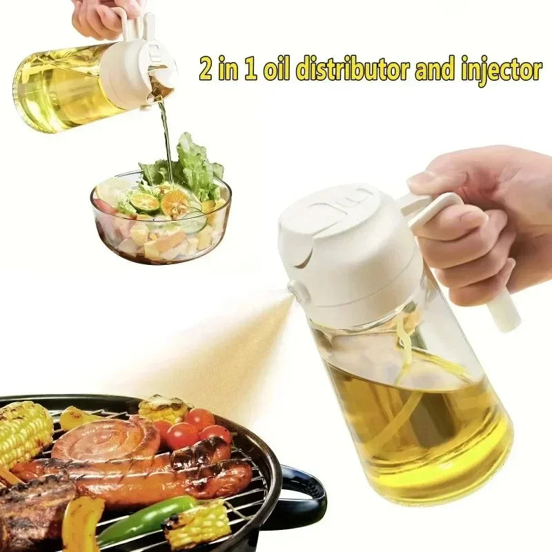 2 in 1 200/300/500ml Oil Spray for Kitchen Spray Oil Bottle Oil Washer Vinegar Soy Sauce Sprayer Containers  Washer