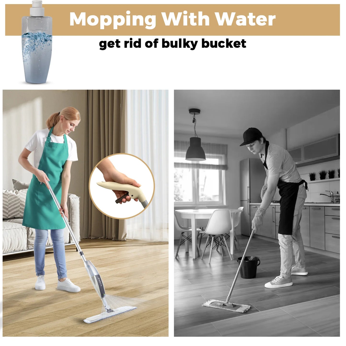 Spray Mop Broom Set Magic Flat Mops for Floor Home Cleaning Tool Brooms Household with Reusable Microfiber Pads Rotating Mop