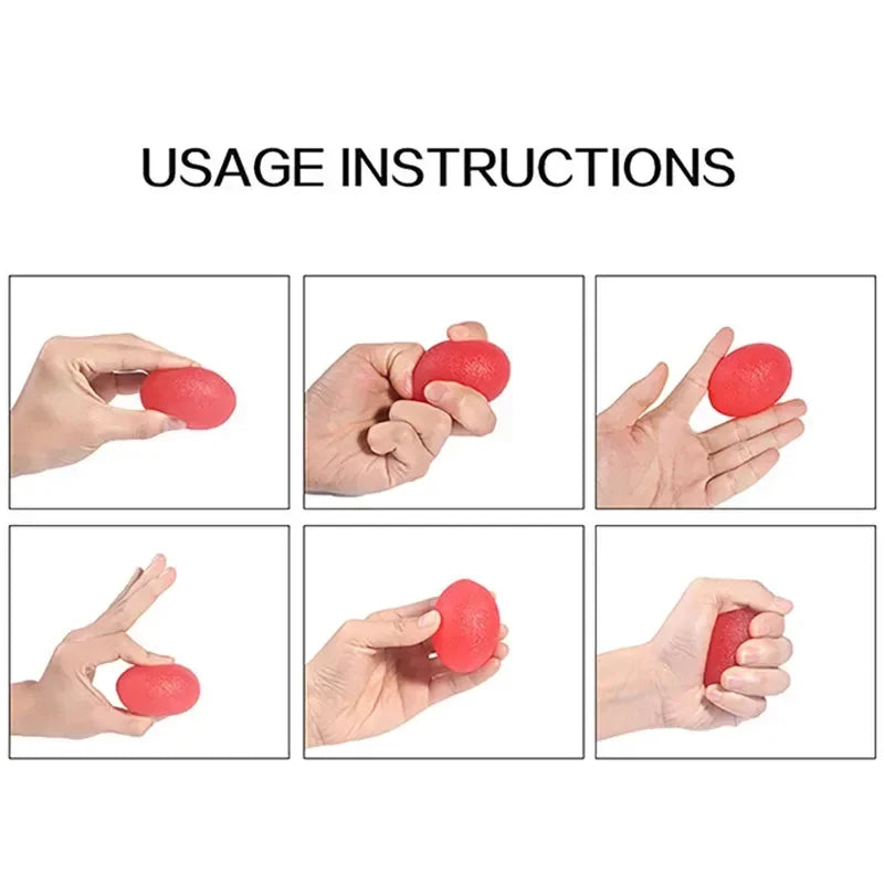 Silicone Hand Grip Ball Egg Men Women Gym Fitness Finger Heavy Exerciser Strength Muscle Recovery Gripper Trainer