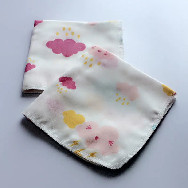 10Pcs Baby Infant Towel 25*25cm Muslin Towel Handkerchiefs Two Layers Wipe Towel