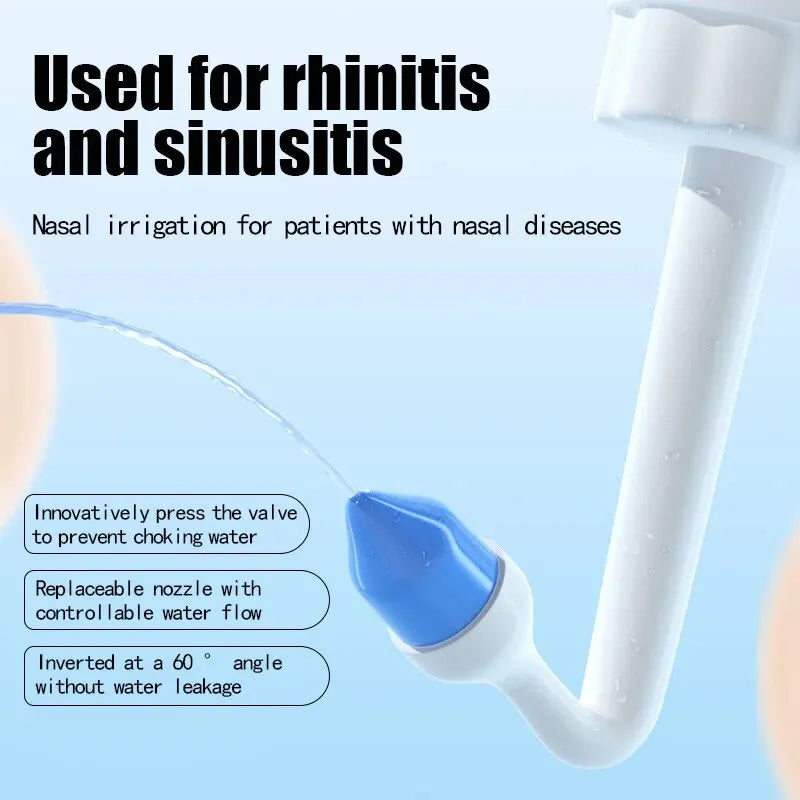 Manual Nasal Irrigator for Nasal Congestion, Household Adult Nasal Irrigator with Saline Solution, Medical Pediatric Rhinitis Na