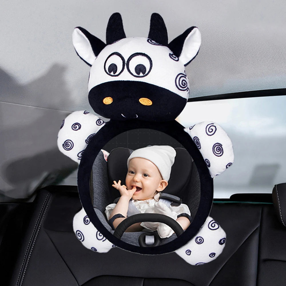 Baby Mirror Toys Multi-Function High Contrast Black and White Baby Toy Infant Soft Mirror Tummy Time Easy to Install Infant Toys