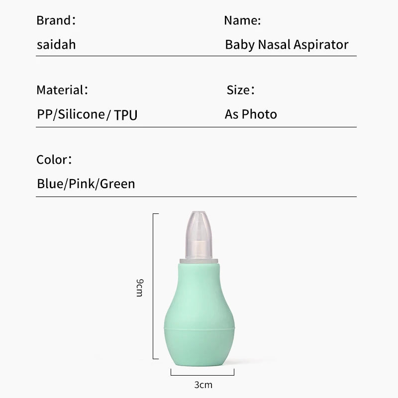 Simple Silicone Baby Nasal Aspirator Sucker Cleaner Nose Wash Anit Backflow Snot Cleaner