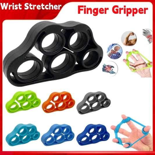 Wrist Stretcher Finger Gripper Expander Strength Trainer Exercise Silicone Hand Gripper 5 Finger Pinch Carpal Expanders For Gym