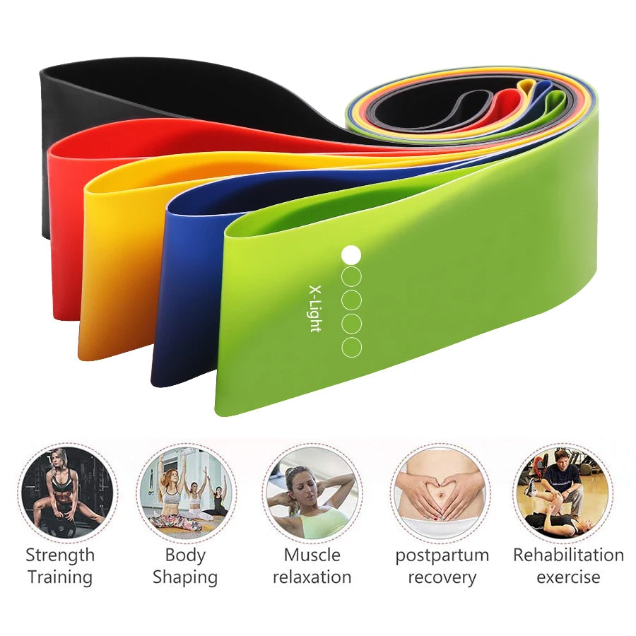 Yoga Sport Exercise Elastic Fitness Bands Ideal For Home 5 Different Levels Resistance Bands Pilates Crossfit Workout Equipment
