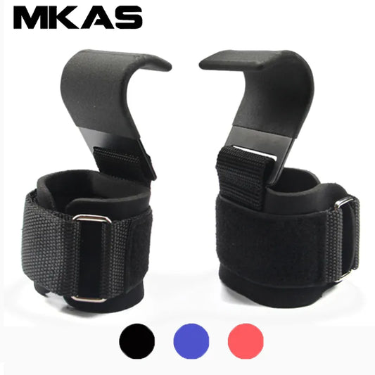Weight Lifting Hook Grips With Wrist Wraps Hand-Bar Wrist Strap  Gym Fitness Hook Weight Strap Pull-Ups Power Lifting Gloves