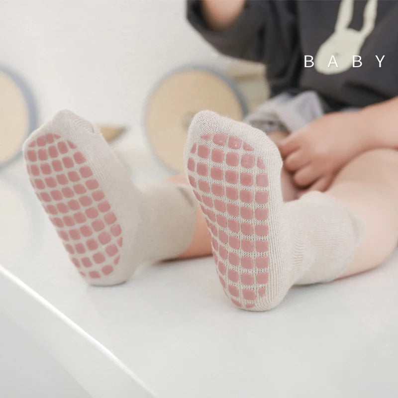 5 Pairs Infant Newborn Baby Anti-Slip Socks For Girls and Boys Accessories Toddler Cute Cartoon Floor Stockings