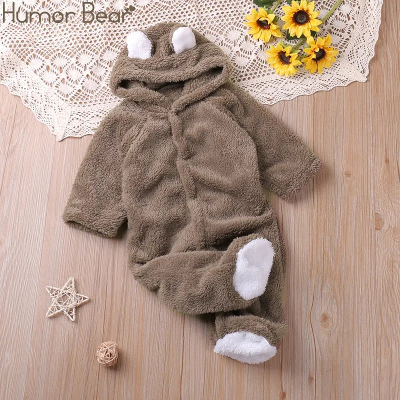 Autumn Cartoon Style Winter Long Sleeve Baby Boys Girls Rompers Toddler Kids