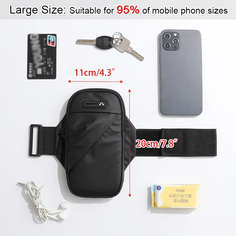 Zipper Running Bags Lightweight Wrist Wallet Pouch for Phone Key Card Sweatband Gym Fitness Sports Cycling Wristband Arm Bag