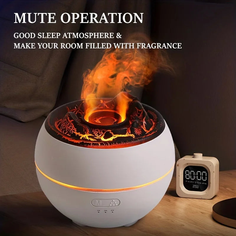 New style 360ml 7 colors fire flame Cool Mist humidifier Aroma Essential Oil h2o USB air Diffuser Volcano humidifier