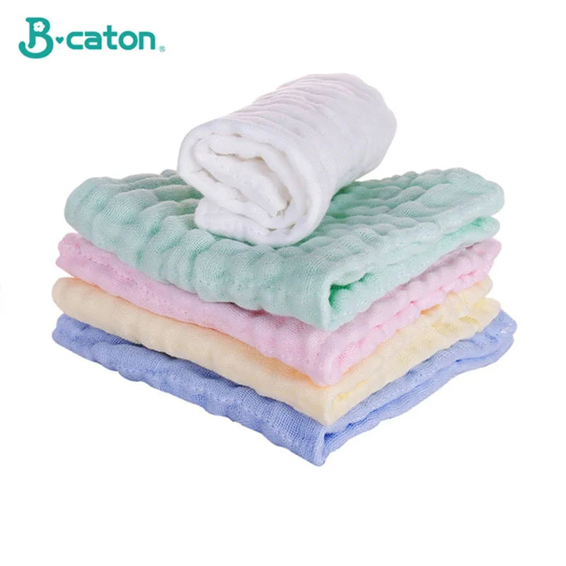 5PCS Baby Cotton Bath Towel 6-Layer Gauze Face Washcloth Squares Hand Wipe Newborn Bathing Feeding Kids Handkerchief