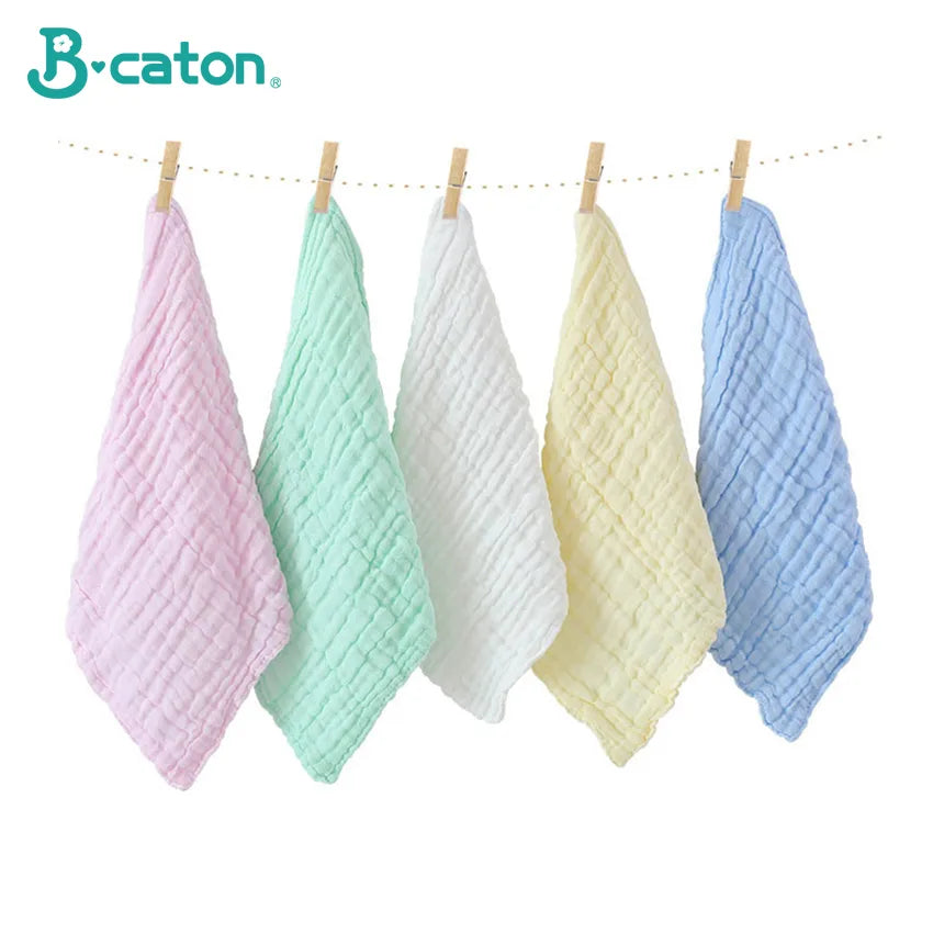 5PCS Baby Cotton Bath Towel 6-Layer Gauze Face Washcloth Squares Hand Wipe Newborn Bathing Feeding Kids Handkerchief