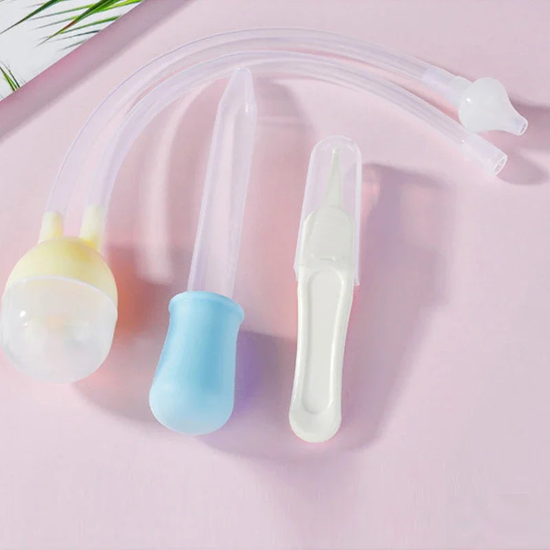 3pcs/box Newborn Baby Safety Nose Cleaner Kids Vacuum Suction Nasal Aspirator Set Infants Medicine Dropper Accessories Baby Care