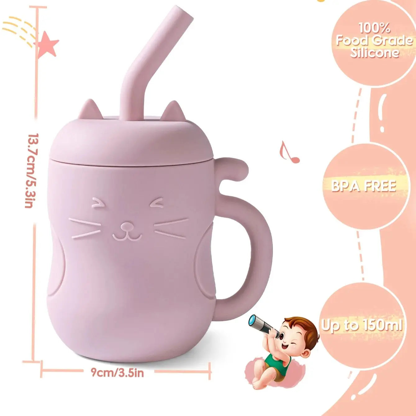 1pcs Baby Silicone Straw Cup BPA Free Portable Storage Snack Container Feeding Cup Kids Leakproof Learning Drink Cup