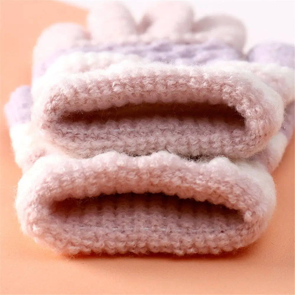 Winter Autumn Soft Knitted Baby Gloves Full Finger Gloves Kids Girls Boys Mittens Outdoor Children Gloves 3-8 Years