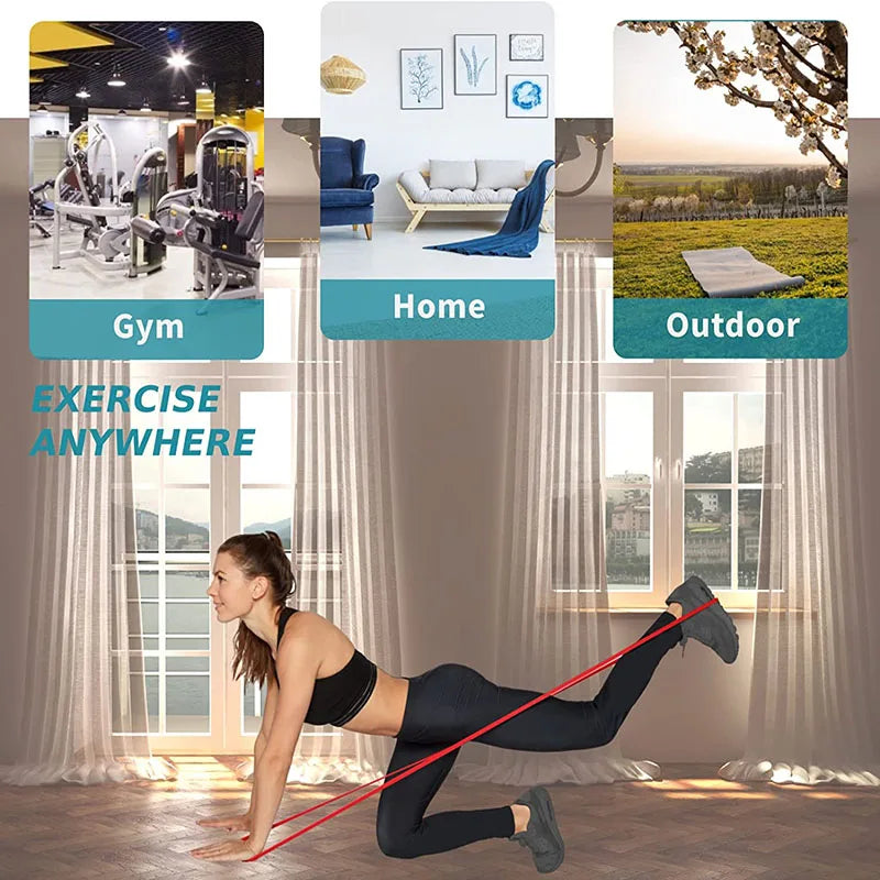 Gym Equipment Resistance Bands Elastic Fitness Bands Sport Exercise At Home Bodybuilding Rubber Leagues Portable Body Building