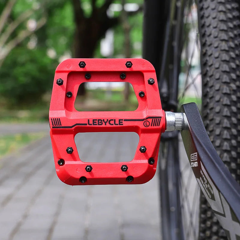 Lebycle MTB Bike Nylon Pedal Bearing Mountain Bike Pedals High-Strength Non-Slip Bicycle Pedals Bike Cycling Accessories