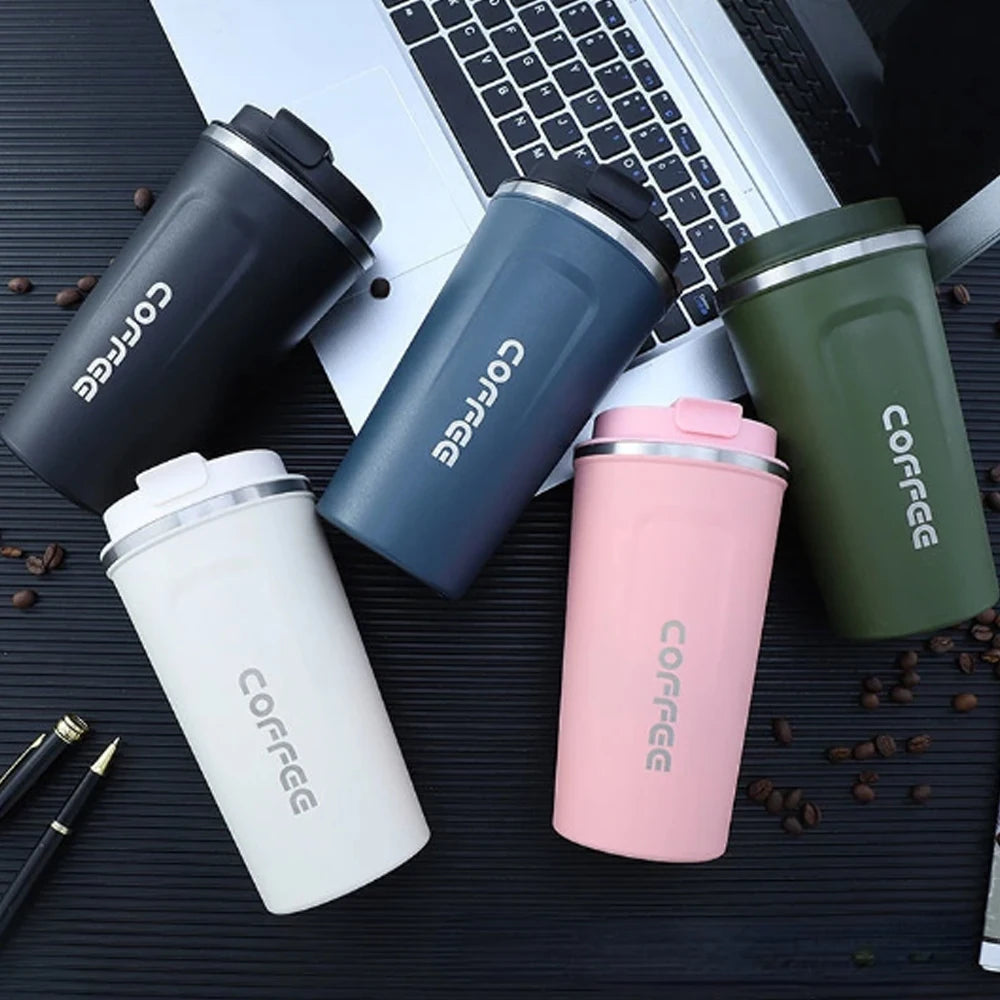 380ML/510ML Travel Coffee Mug Stainless Steel Thermal Mug Leakproof Tea Coffee Cup Car Vacuum Flasks Portable Insulated Bottles