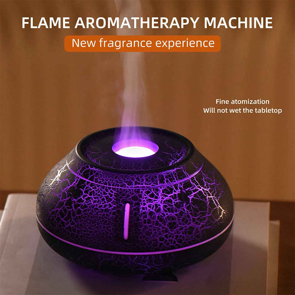 Flame Air Humidifier Mini Volcano Fire Lava Aroma Diffuser Essential Oil Ultrasonic Cool Mist Maker Fogger Led Lamp Difusor