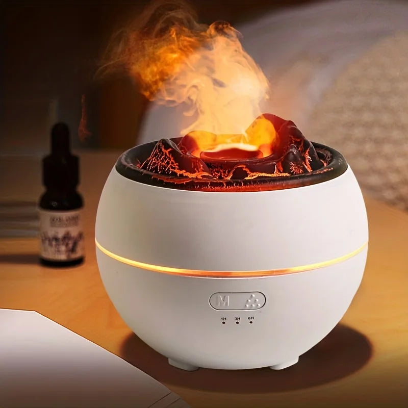 New style 360ml 7 colors fire flame Cool Mist humidifier Aroma Essential Oil h2o USB air Diffuser Volcano humidifier