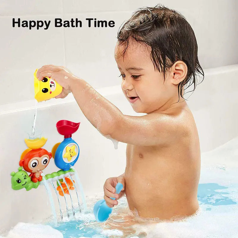 Baby Bath Toy Wall Sunction Cup Track Water Games Children Bathroom Monkey Caterpilla Bath Shower Toy for Kids Birthday Gifts