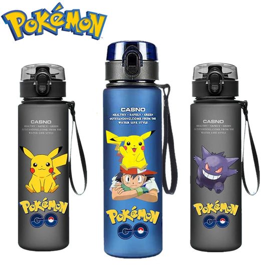 Pokemon 560ML Water Cup Anime Portable Children's Cute Pikachu Plastic Cartoon Outdoor Sports Large Capacity Water Bottle Gifts