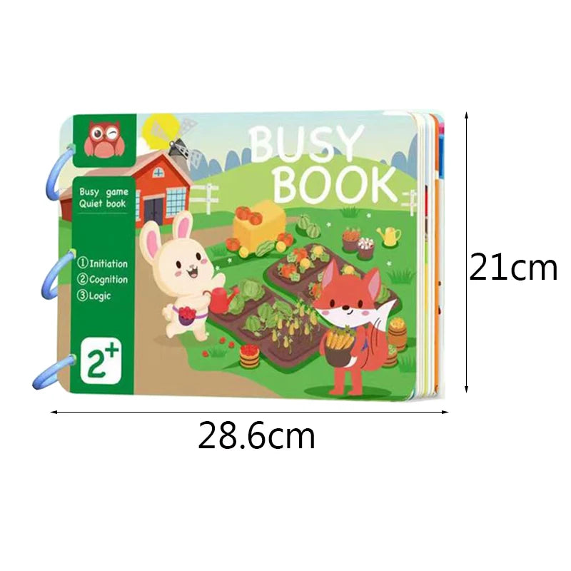 Montessori Baby Busy Book My First Quiet Book Paste Early Learning Education Toy Children Matching Game Toys for Kids 1 2 3 Year