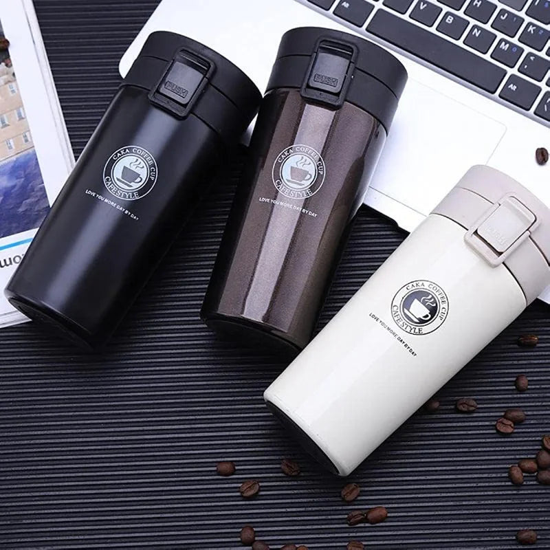 380ml Thermos Coffee Cup Tea Mug Double Layer Stainless Steel Vacuum Insulated Metal Thermos Outdoor Sports Water Bottle